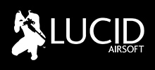 Lucid Airsoft Logo on Black Background